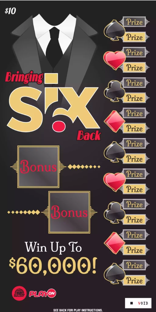 West Virginia Lottery BRINGING SIX BACK Scratch-Off Game