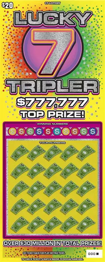 Connecticut Lottery Lucky 7 Tripler Scratch-Off Ticket