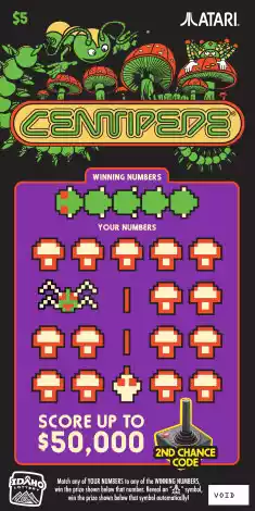 Idaho Lottery Centipede Scratch-Off Ticket
