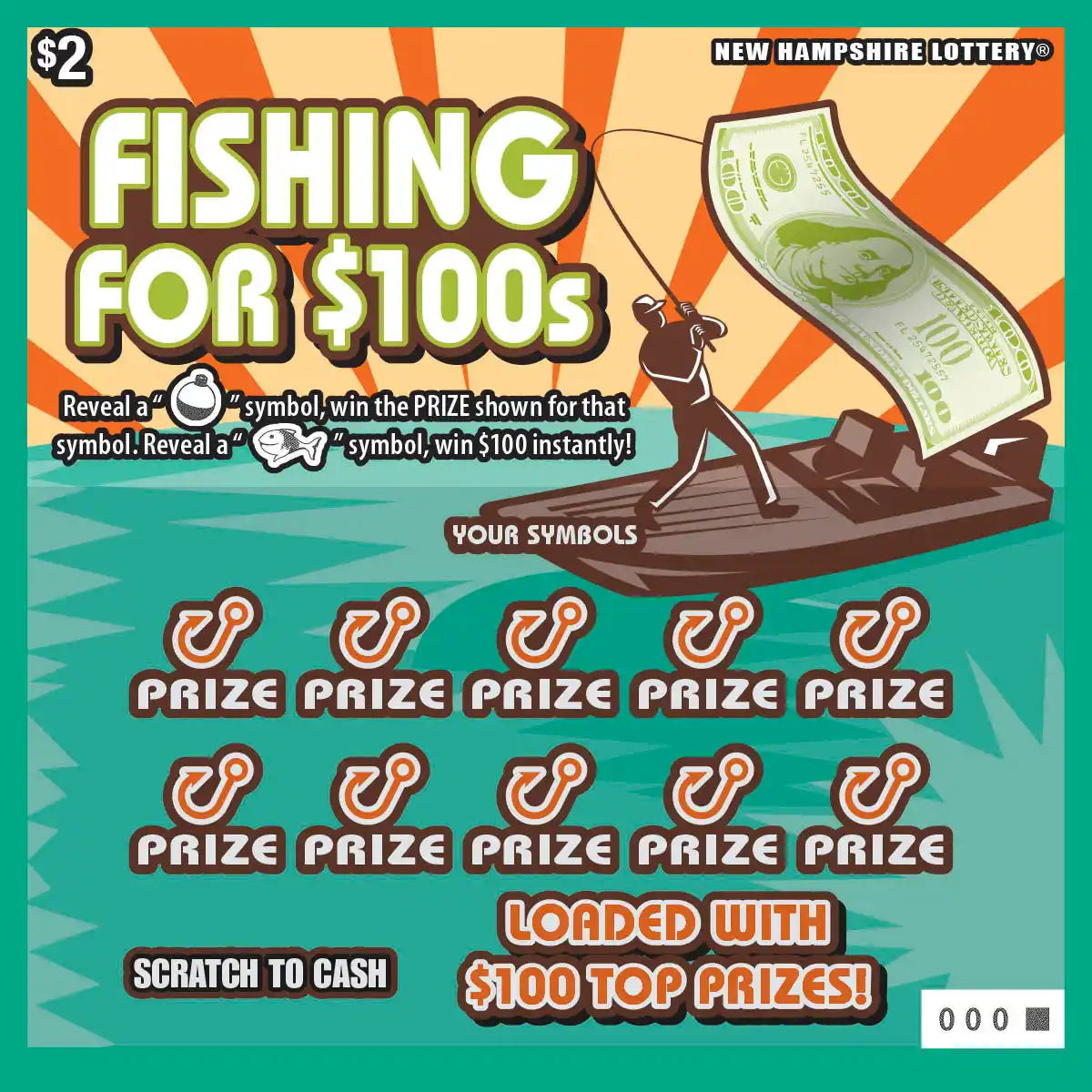 New Hampshire Lottery Fishing For $100s Scratch-Off Game