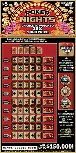 New Jersey Lottery Poker Nights Scratch-Off Ticket