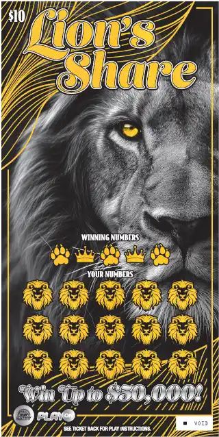 West Virginia Lottery LION'S SHARE Scratch-Off Game
