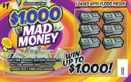 Colorado Lottery MAD MONEY Scratch-Off Game