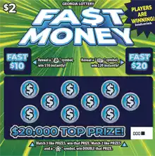 Georgia Lottery FA$T MONEY Scratcher Game