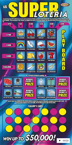 Nebraska Lottery Super Loteria Scratch-Off Game