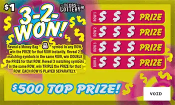 Texas Lottery 3-2-Won! Scratch-Off Game
