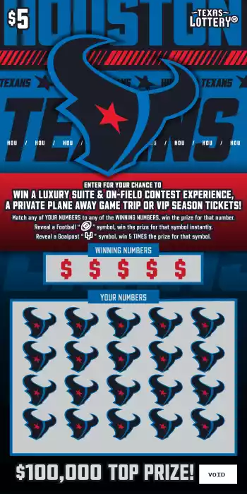 Texas Lottery Houston Texans Scratch-Off Game