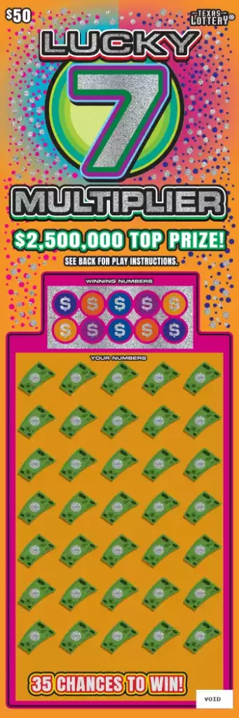 Texas Lottery Lucky 7 Multiplier Scratch-Off Game
