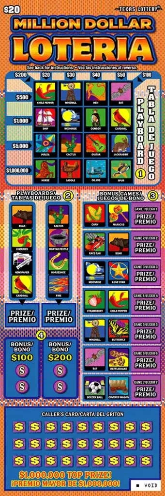 Texas Lottery Million Dollar Loteria Scratch-Off Game