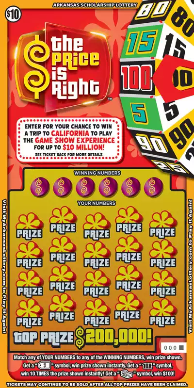 Arkansas Lottery The Price is Right™ Scratch-Off Ticket