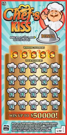 Idaho Lottery Chef's Kiss Scratch-Off Ticket