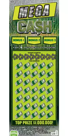 Idaho Lottery Mega Cash Scratch-Off Ticket