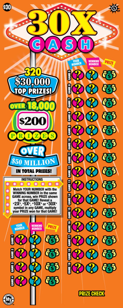Maryland Lottery 30X Cash Scratch-Off Ticket