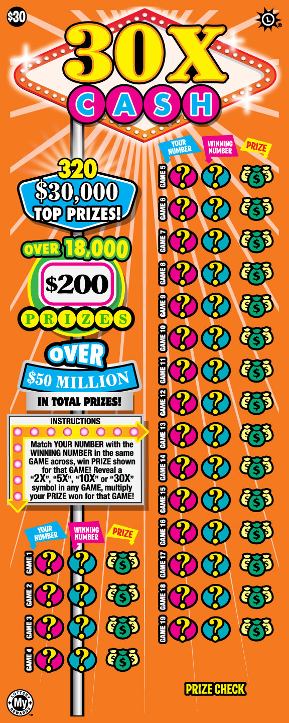 Maryland Lottery 30X Cash Scratch-Off Ticket