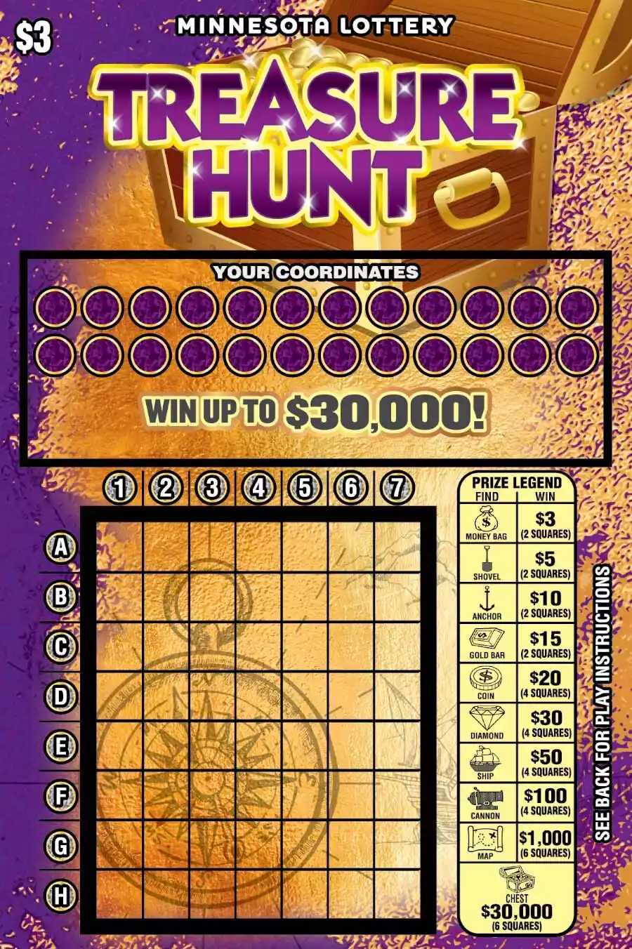 Minnesota Lottery Treasure Hunt Scratch-Off Game