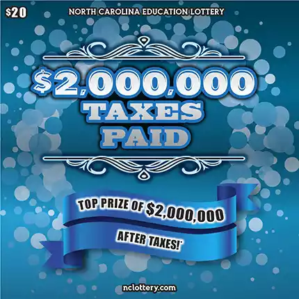 North Carolina Lottery $2,000,000 Taxes Paid Scratch-Off Ticket