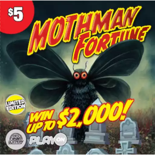 West Virginia Lottery MOTHMAN FORTUNE-MERRY LITTLE CRYPTIDS Scratch-Off Game