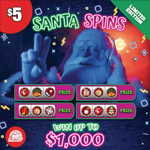 West Virginia Lottery Santa Spins Scratch-Off Game