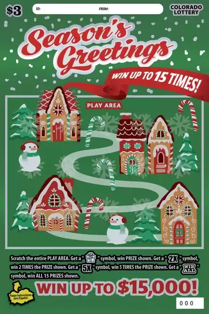 Colorado Lottery SEASON'S GREETINGS Scratch-Off Game