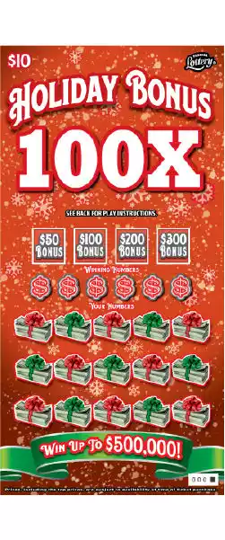 Florida Lottery HOLIDAY BONUS 100X Scratch-Off Ticket