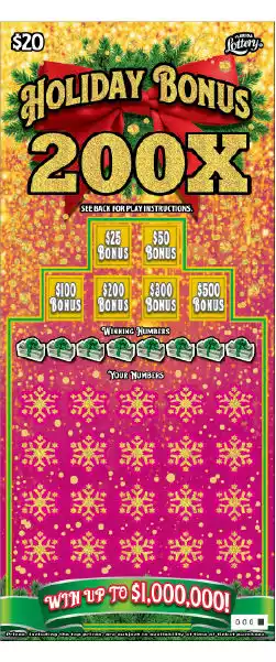Florida Lottery HOLIDAY BONUS 200X Scratch-Off Ticket