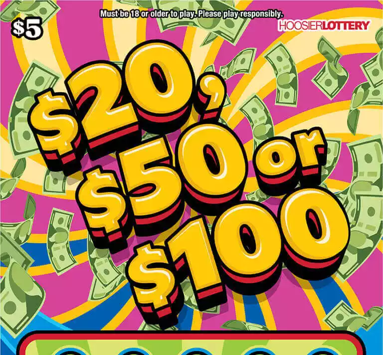Hoosier Lottery $20, $50 OR $100 Scratch-Off Game
