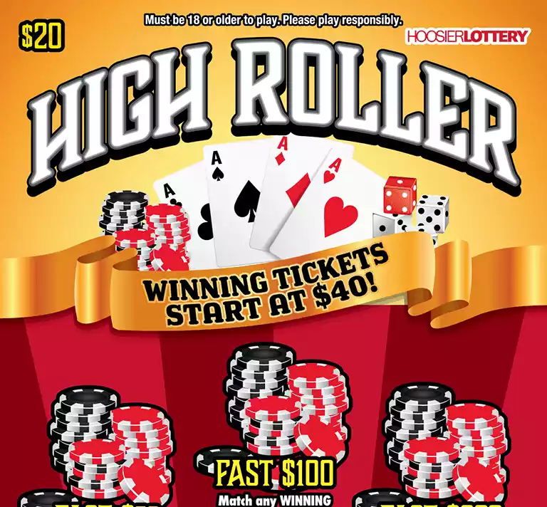Hoosier Lottery HIGH ROLLER Scratch-Off Game