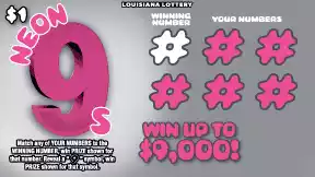 Louisiana Lottery Neon 9s Scratch-Off Ticket