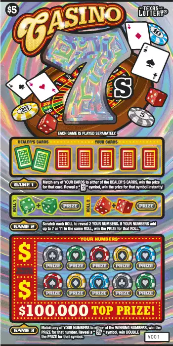 Texas Lottery Casino 7s Scratch-Off Game